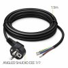 Qoltec Kabel zasilający | wtyczka kątowa SCHUKO CEE 7/7 (E/F) | miedź Cu| odizolowany lutowany | 3x0.75mm2 | 1.5m